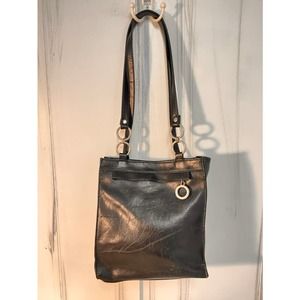 Black Leather Bucket Purse